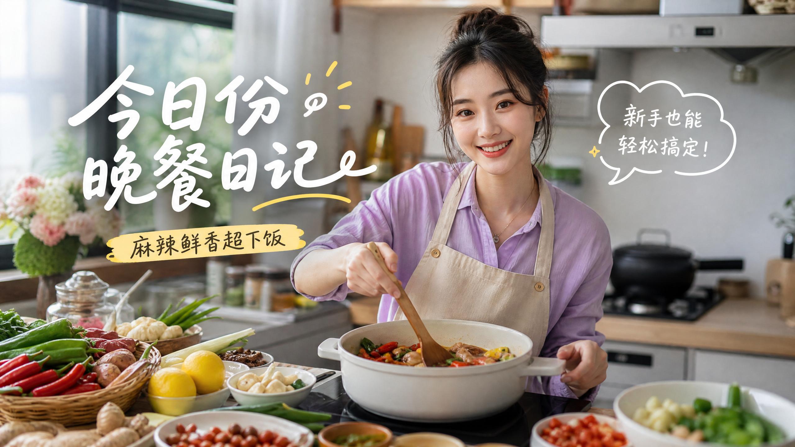 糖心vlog 【美食视频教程】今日份晚餐日记，麻辣鲜香超下饭，新手也能轻松搞定
